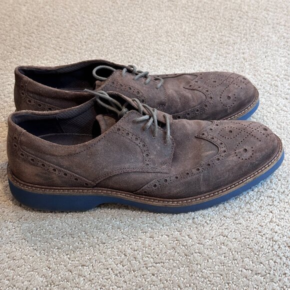 Ecco Men\'s Brown Suede Wingtip Derby with Blue Sole main image 10
